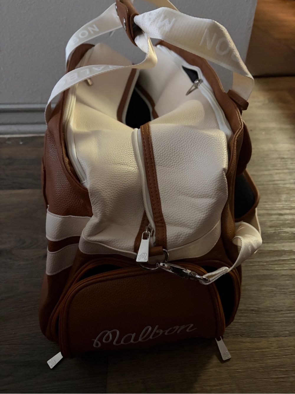 Malbon White and Brown Weekender Duffel Bag by Malbon - Picture 5 of 5